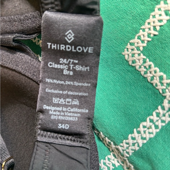 ThirdLove Classic T-Shirt Women's Bra Black Size 34D NWT - Picture 6 of 6